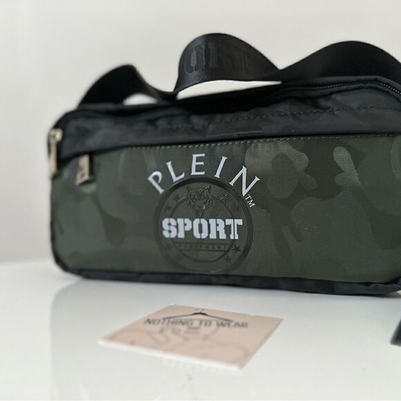 ⭕️ PHILIPP PLEIN SPORT Camouflage Fanny Pack Belt Bag Designers Black Green Camo - Picture 3 of 9